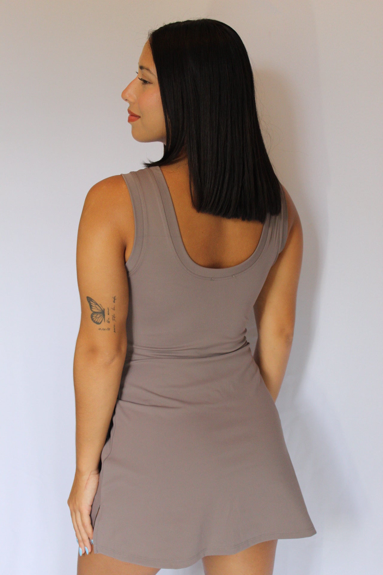 Restock Goal Taupe Dress