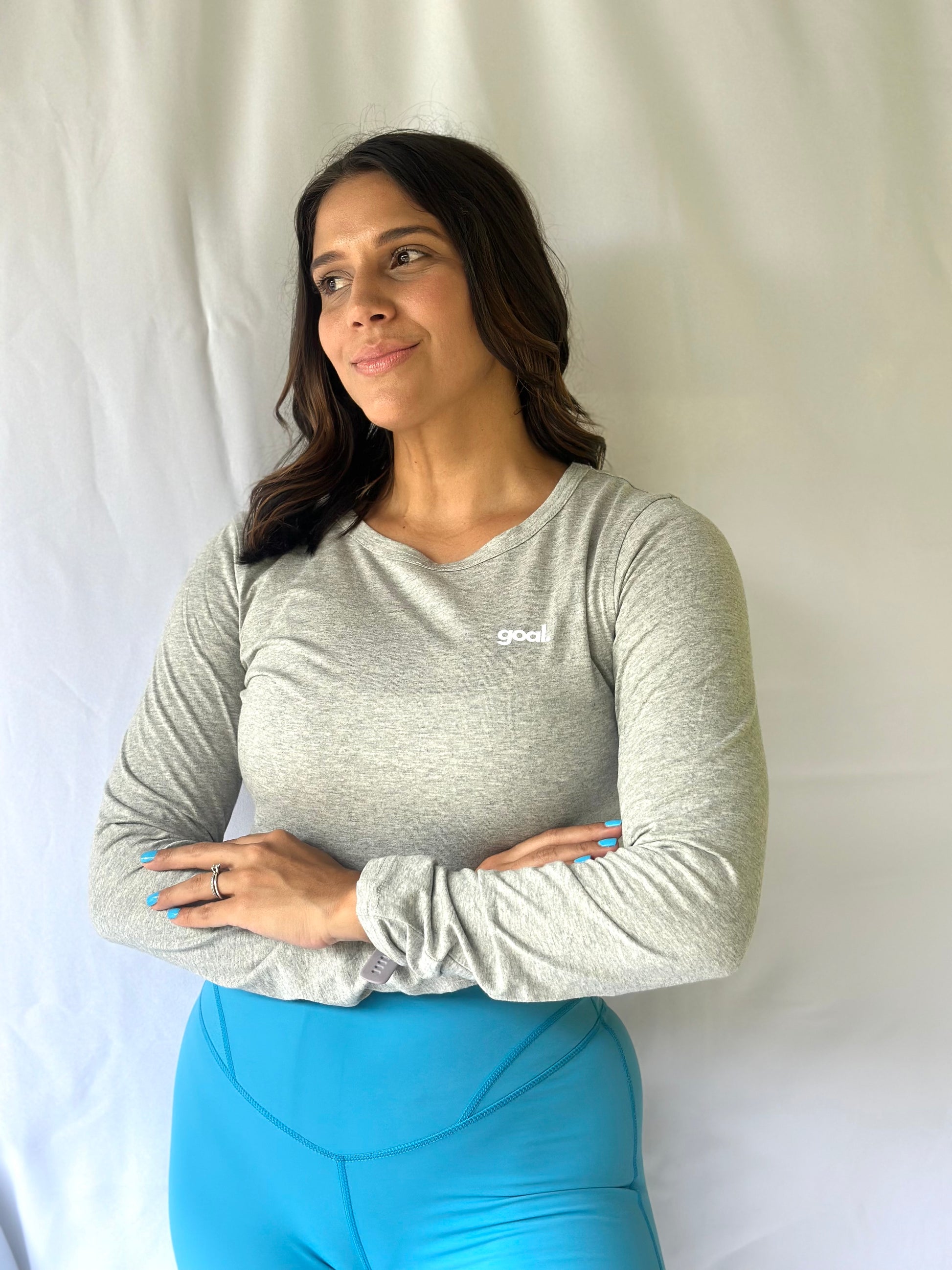 GOAL GREY LONG SLEEVE TOP