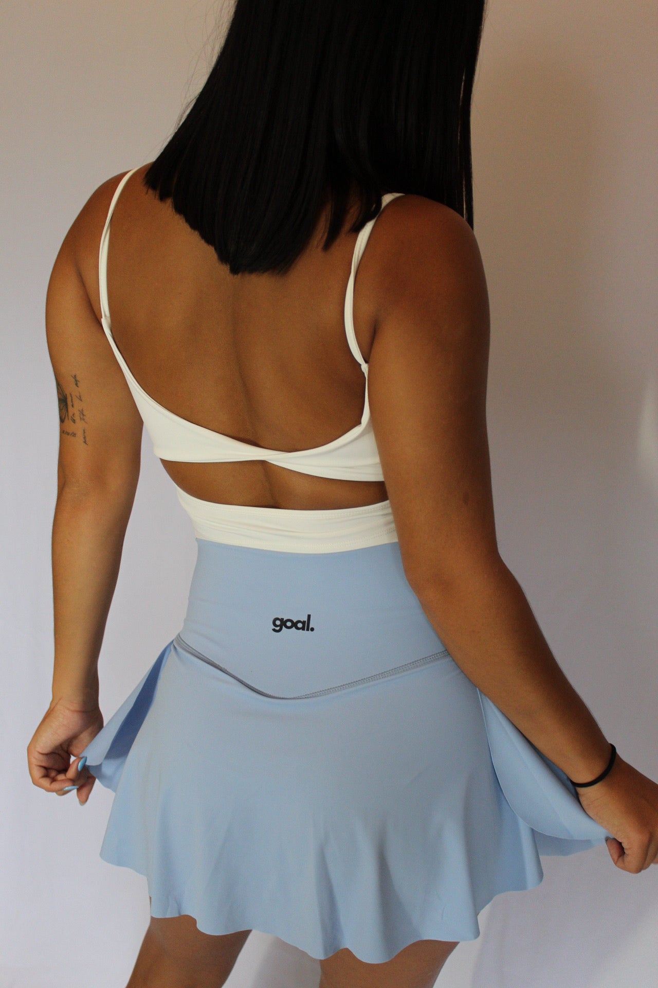 Goal White Twist Back Bra